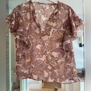 Intermix floral blouse with shimmer and ties
